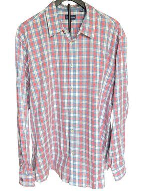 Mens XXL Jack Maverick Shirt Blue Red Plaid Button Down Cotton Casual